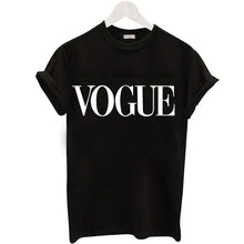 Load image into Gallery viewer, Black Vogue Print Woman T-shirt