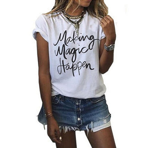 Black Vogue Print Woman T-shirt
