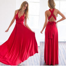 Load image into Gallery viewer, Multiway Wrap Red Woman Dress