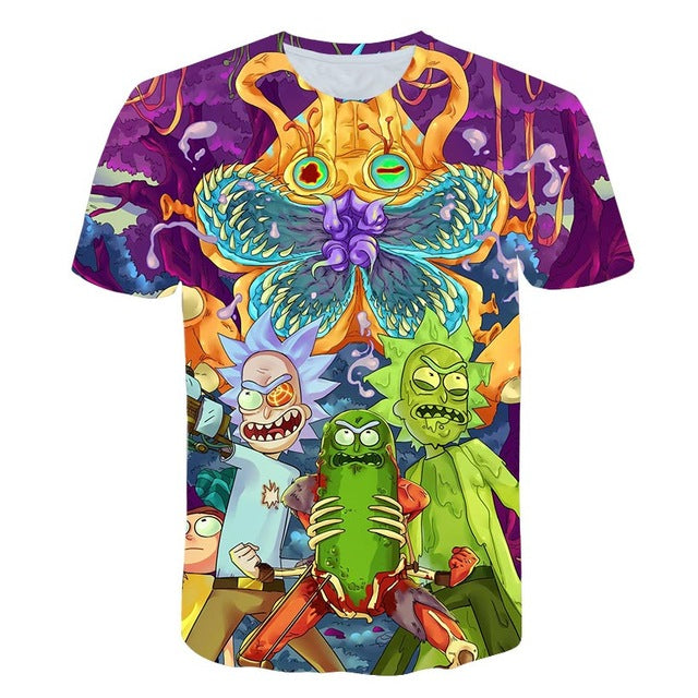 Purple Rick and Morty Print Man T-shirt