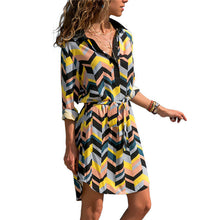 Load image into Gallery viewer, Woman Long Sleeve Shirt Dress