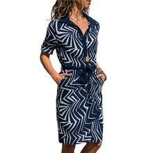 Load image into Gallery viewer, Woman Long Sleeve Shirt Dress