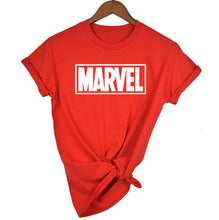 Load image into Gallery viewer, Red Marvel Print Woman T-shirt