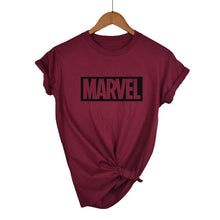 Load image into Gallery viewer, Red Marvel Print Woman T-shirt