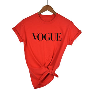 Yellow Vogue Print Woman T-shirt