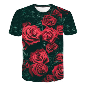 Black Rose Print Man T-shirt