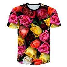 Load image into Gallery viewer, Black Rose Print Man T-shirt