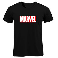 Load image into Gallery viewer, Black Marvel Print Man T-shirt