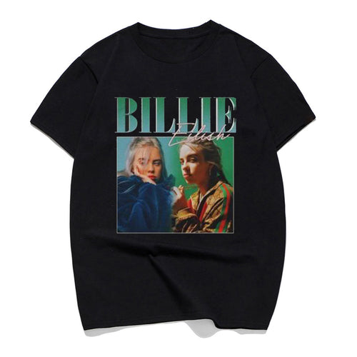 Black Billie Eilish Print Man T-shirt