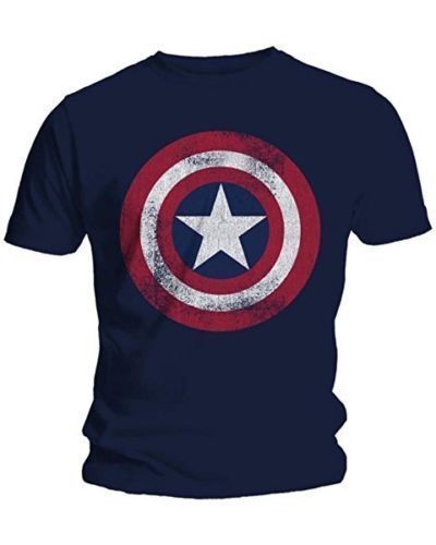 Blue Captain Marvel Print Man T-shirt