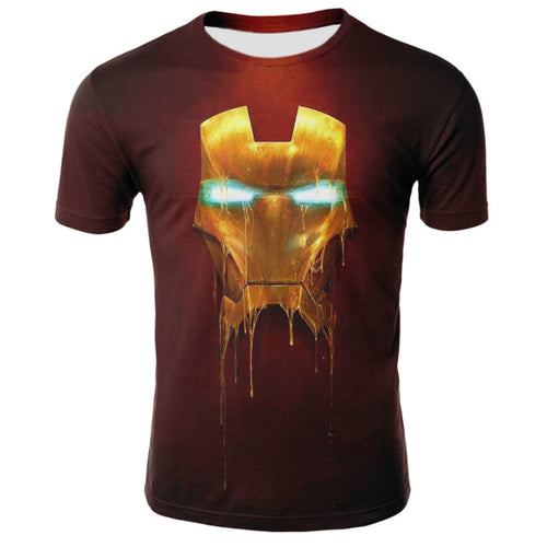 Red Iron Man Print Man T-shirt