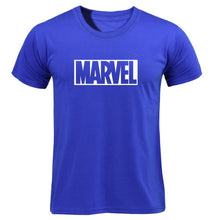 Load image into Gallery viewer, Black Marvel Print Man T-shirt
