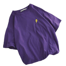 Load image into Gallery viewer, Purple Lightning Print Woman T-shirt