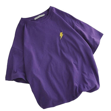 Purple Lightning Print Woman T-shirt