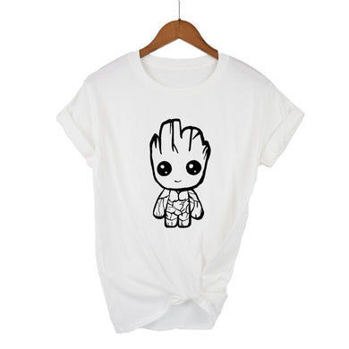White Groot Print Woman T-shirt