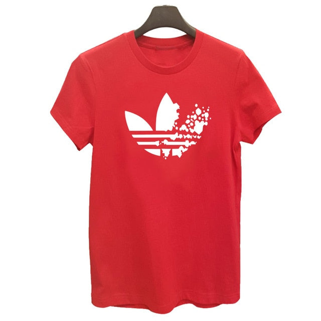 Red Adidas Print Woman T-shirt